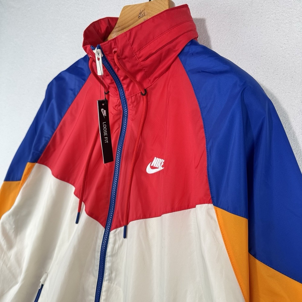 NWT Nike Sportswear Windrunner Windbreaker Track Jacket Men's M Cream Blue Red - Picture 5 of 15